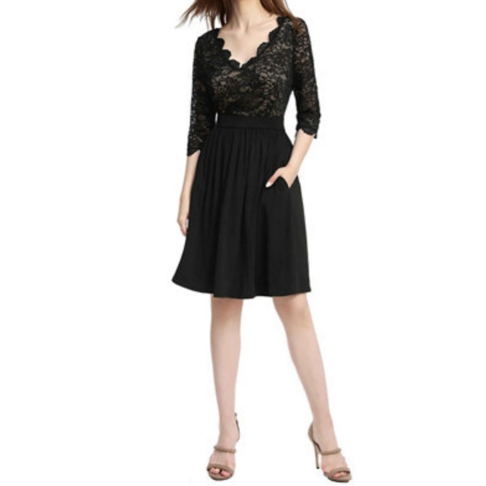 NWT Black A-line Dress with POCKETS